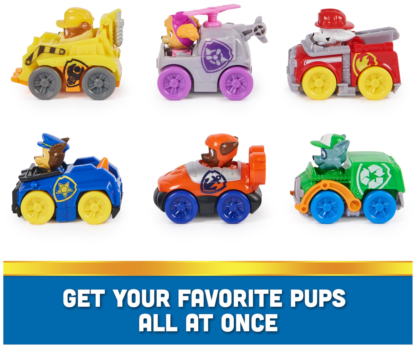 Paw Patrol Pup Squad Racers Gift Set – 6-Piece Collectible Vehicle Toys for Kids 3+