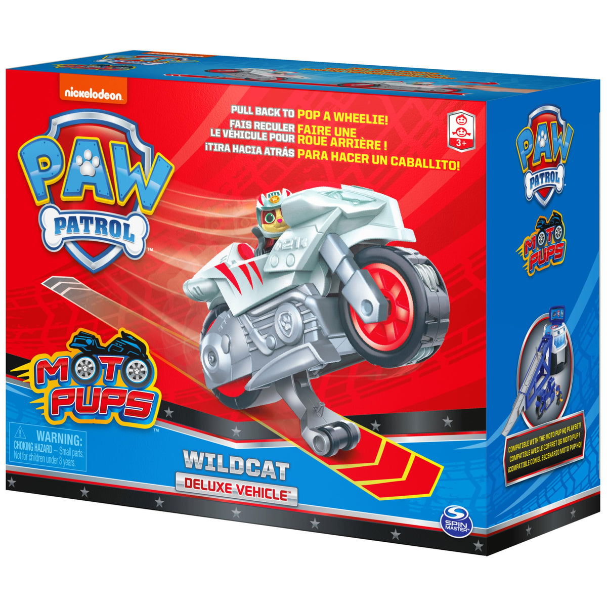 PAW Patrol Moto Pups Wildcat Deluxe Vehicle with Wheelie Feature and Figure