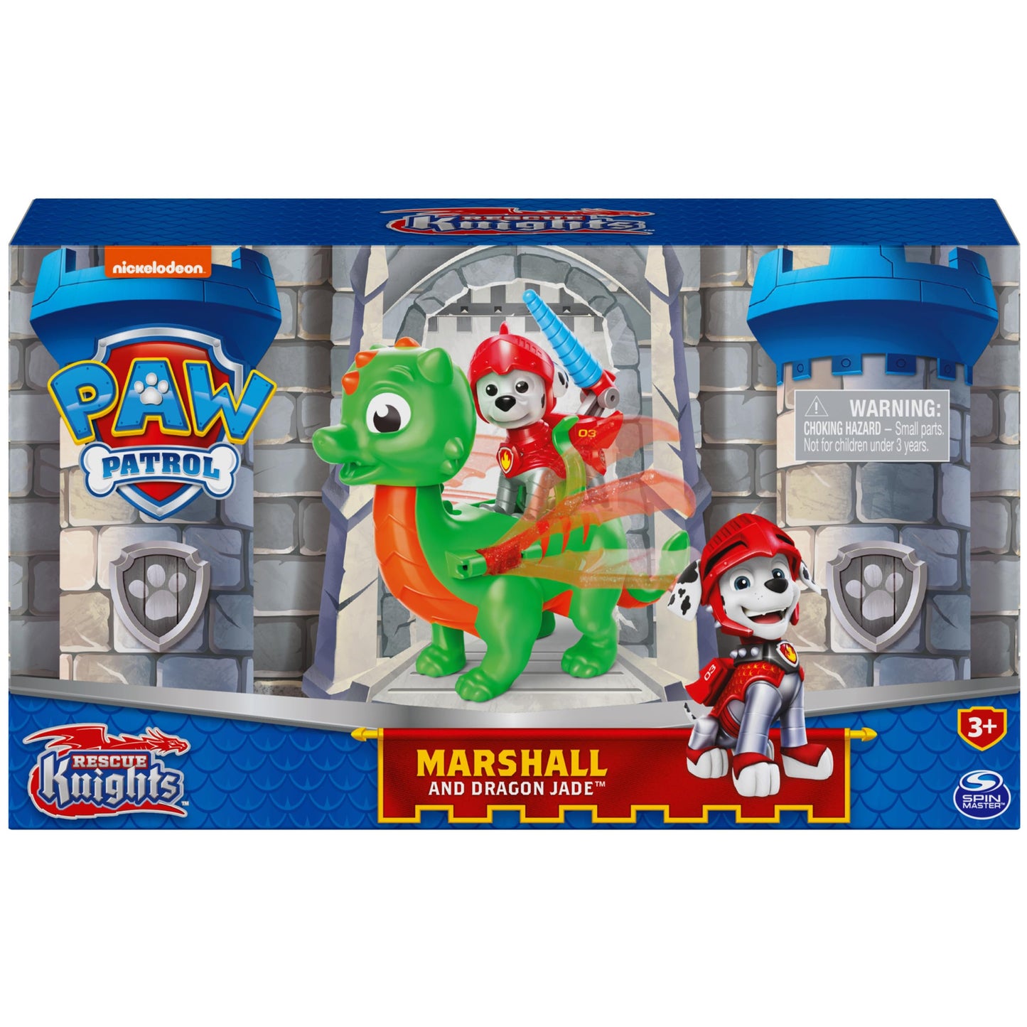 PAW Patrol Rescue Knights: Marshall & Dragon Jade Figures Set – 3+