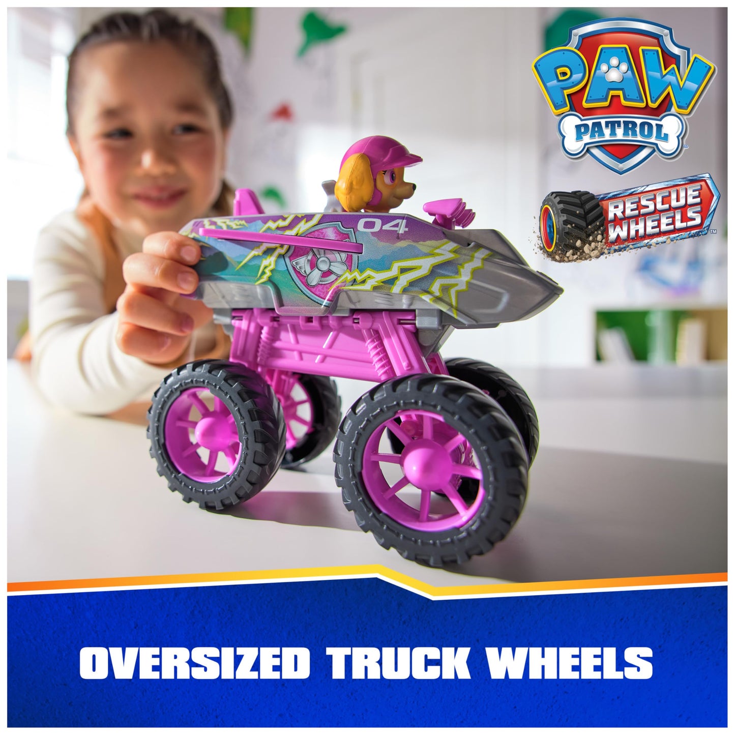 Paw Patrol Rescue Wheels Skye’s Jet – Transforming Monster Truck with Jet Mode and Collectible Figure