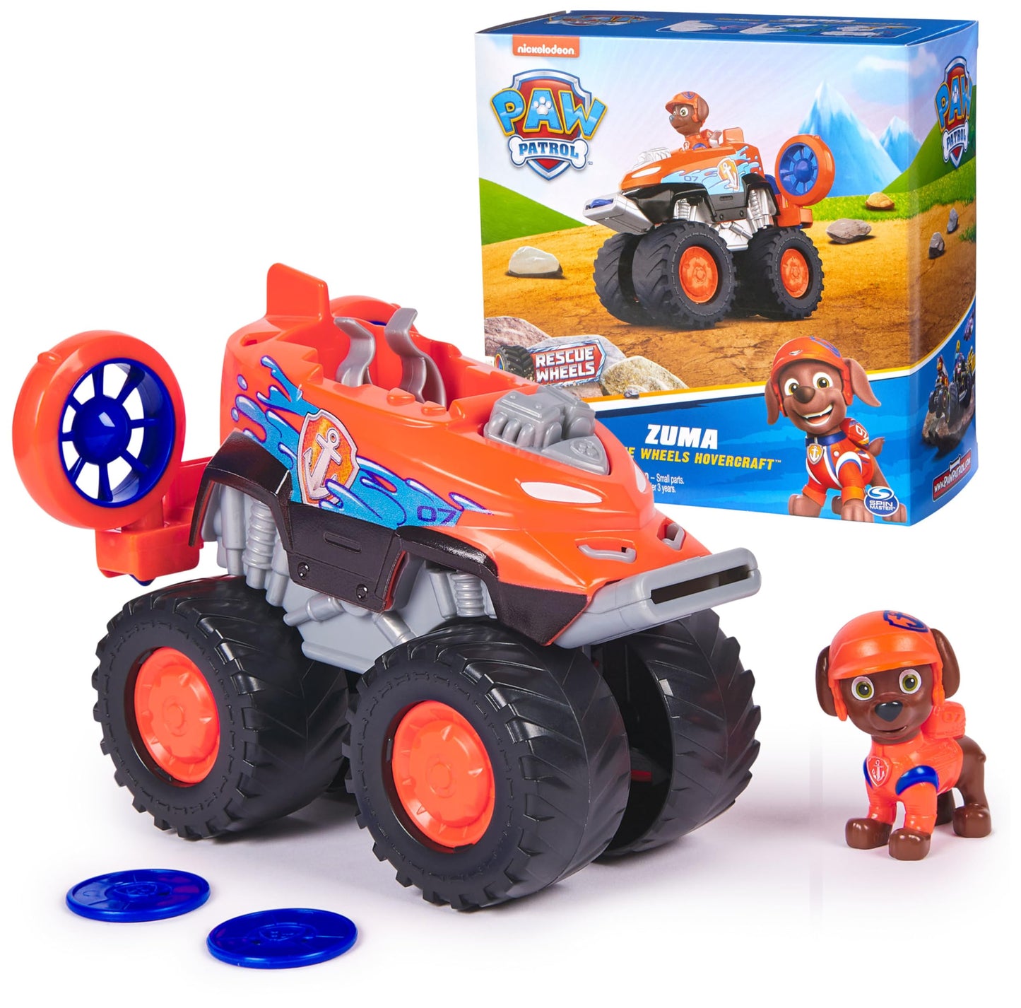 PAW Patrol Rescue Wheels Zuma’s Hovercraft — Toy Truck with Projectile Launcher & Collectible Figure (Ages 3+)