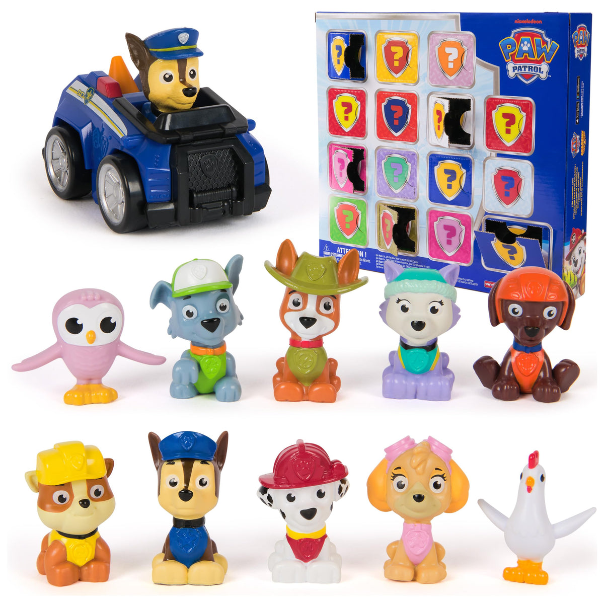 PAW Patrol Rewards Box Gift Pack - 8 Mini Figures, 2 Animal Figures, Pup Squad Racer
