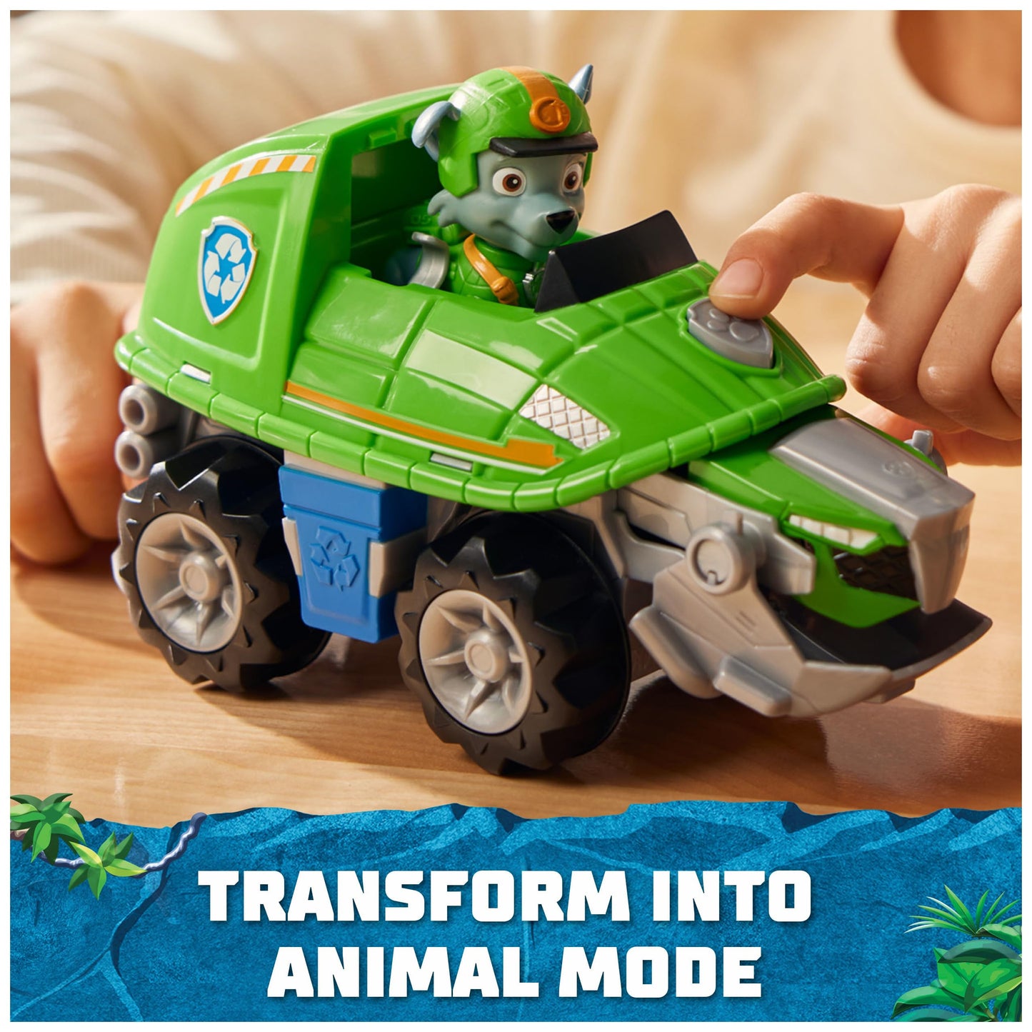 Paw Patrol Jungle Pups Rocky Snapping Turtle Vehicle – Transforming Rescue Toy for Ages 3+
