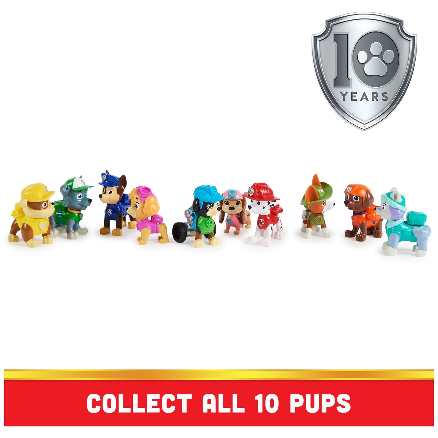 PAW Patrol 10th Anniversary: All Pups On Deck Gift Pack – 10 Collectible Figures for Kids 3+
