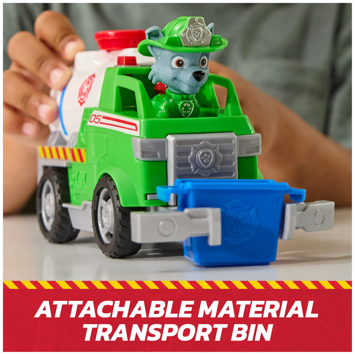 PAW Patrol Fire Rescue: Rocky Rescue Fire Tanker with Figure, Grab Claw & Bin