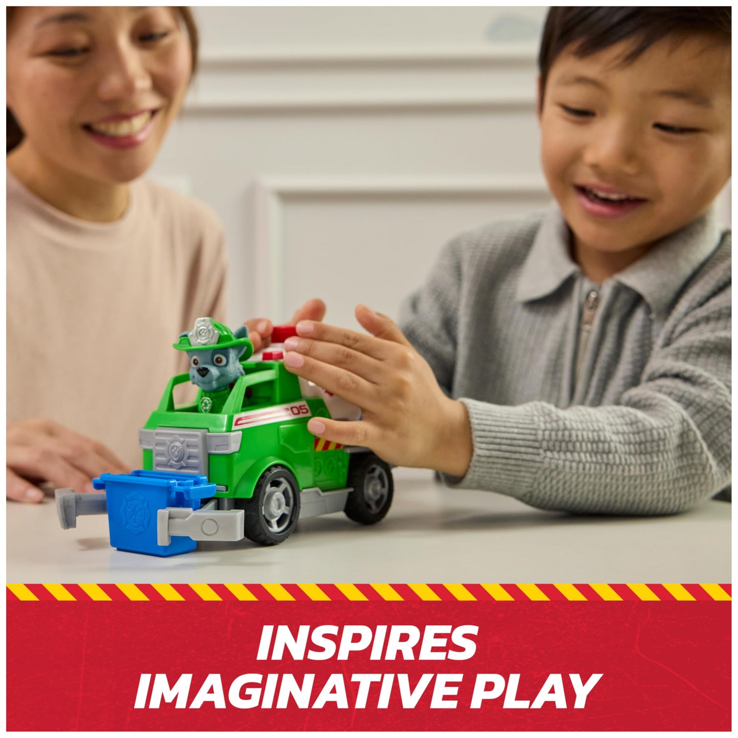 PAW Patrol Fire Rescue: Rocky Rescue Fire Tanker with Figure, Grab Claw & Bin