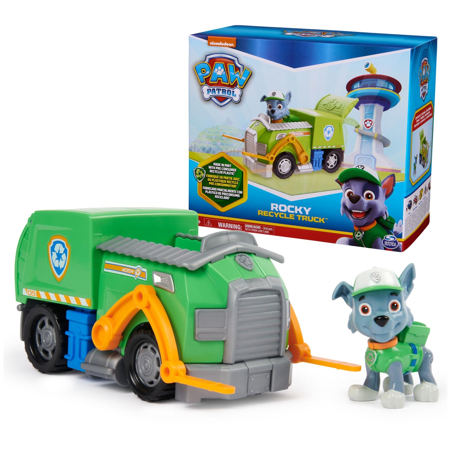 PAW Patrol Rocky's Recycle Truck – Eco-Friendly Toy with Rocky Figure | Ages 3+