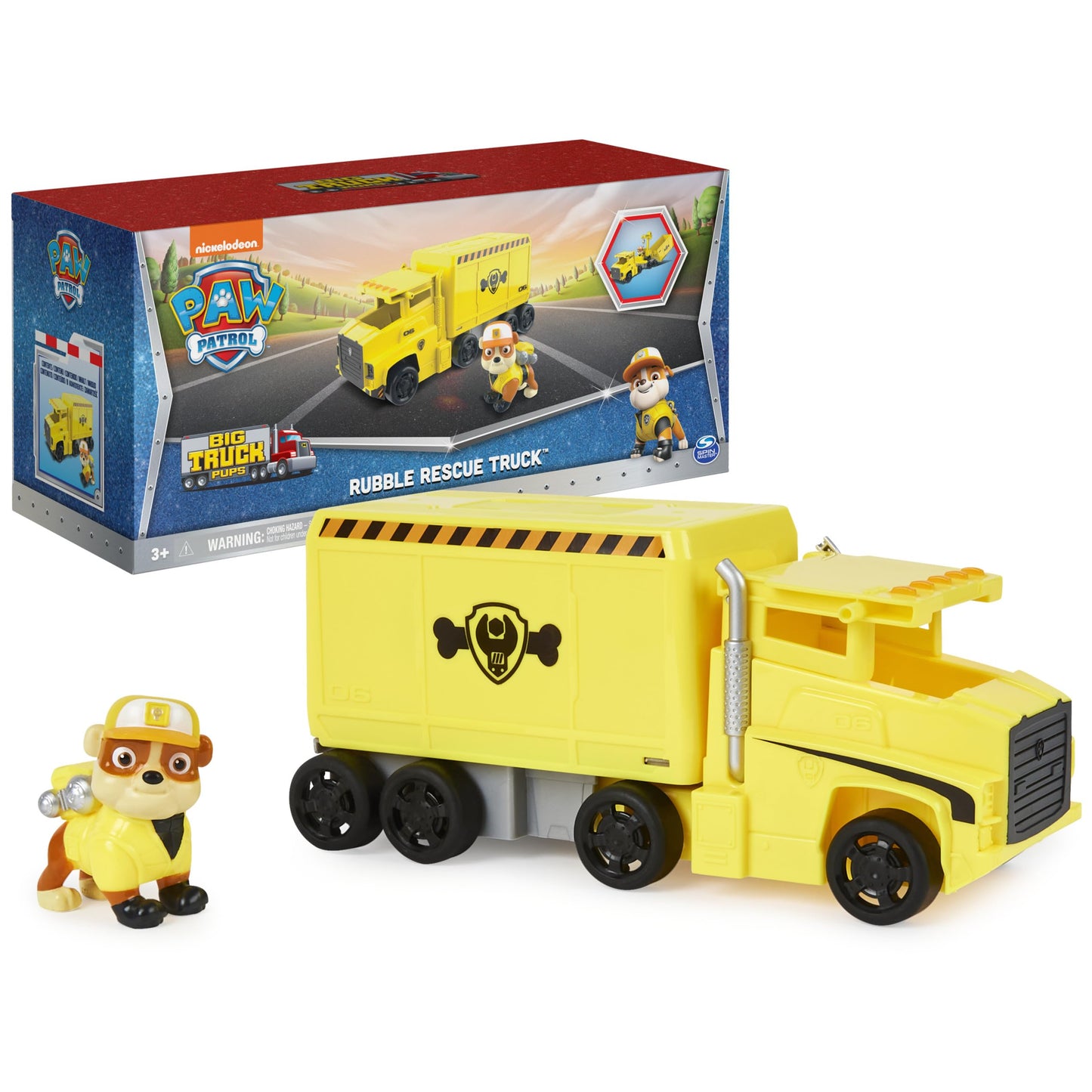PAW Patrol Rubble Transforming Big Rig Truck with Rescue Crane & Figure | Toys for Ages 3+