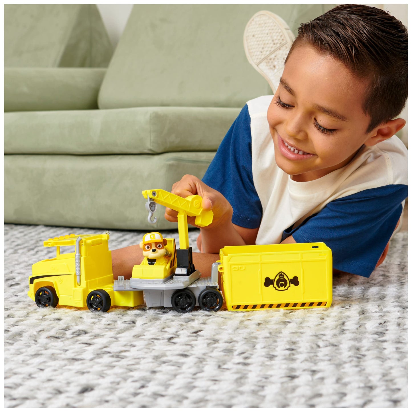 PAW Patrol Rubble Transforming Big Rig Truck with Rescue Crane & Figure | Toys for Ages 3+