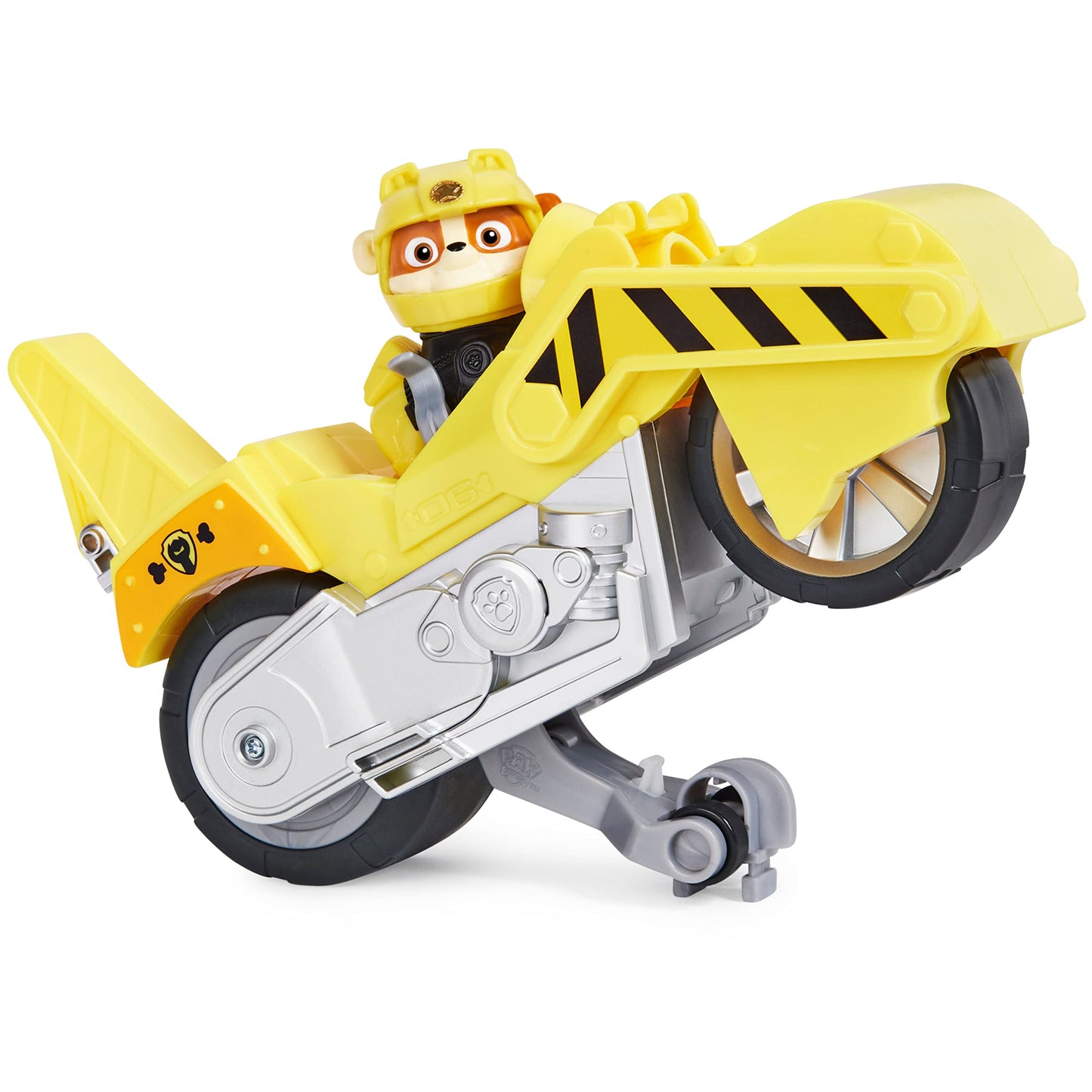 PAW Patrol Moto Pups Rubble Deluxe Vehicle – Wheelie Pull-Back & Figure