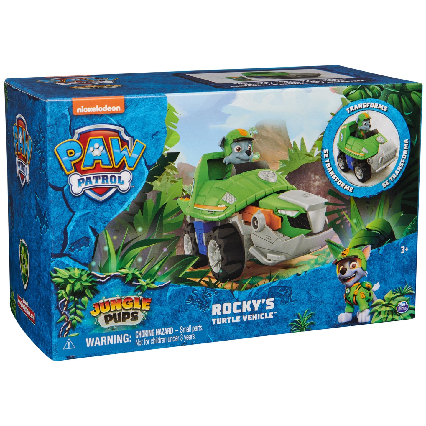 Paw Patrol Jungle Pups Rocky Snapping Turtle Vehicle – Transforming Rescue Toy for Ages 3+