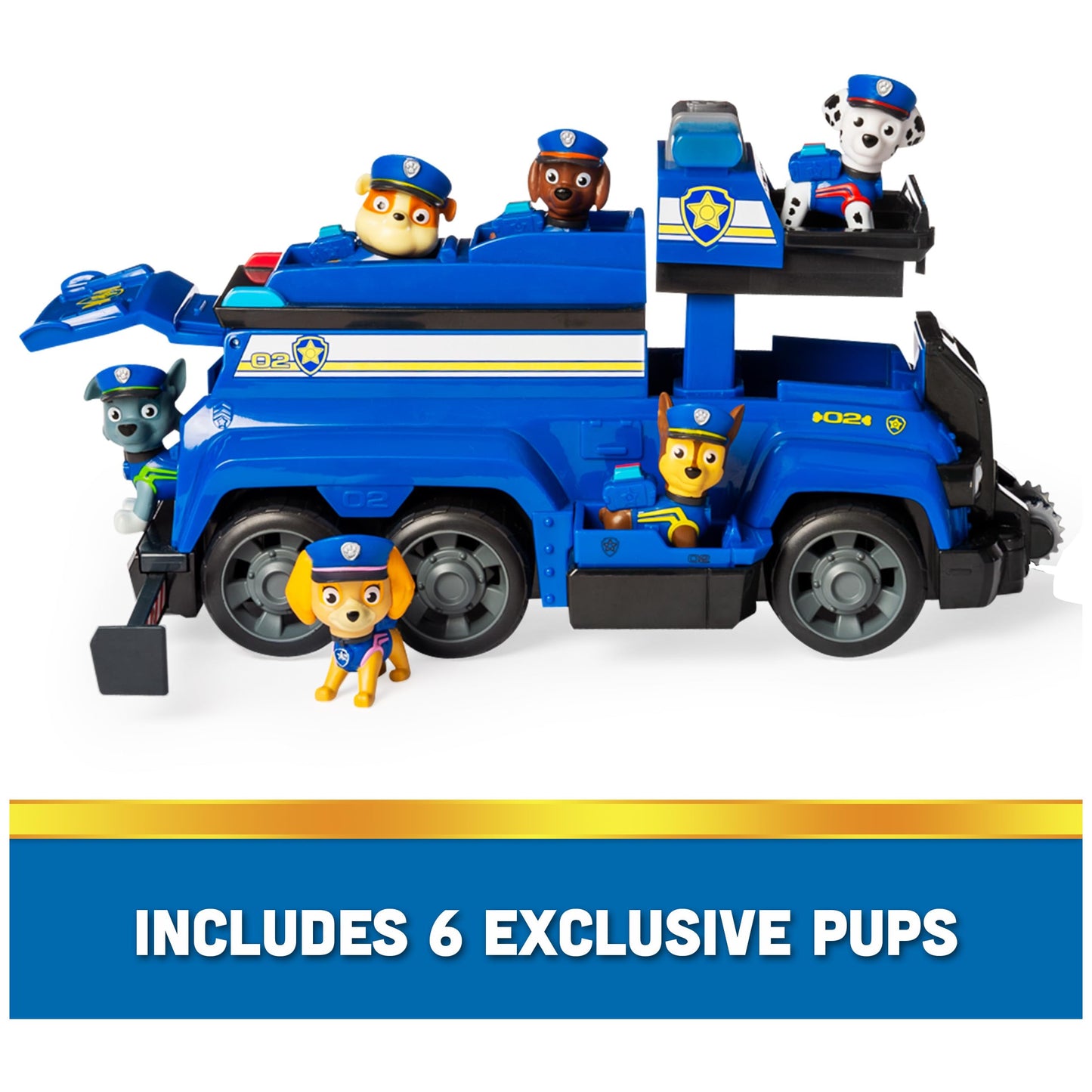 PAW Patrol Team Cruiser — Large 10-Inch Vehicle with 6 Exclusive Figures (Chase, Marshall, Skye, Rubble, Rocky & Zuma)
