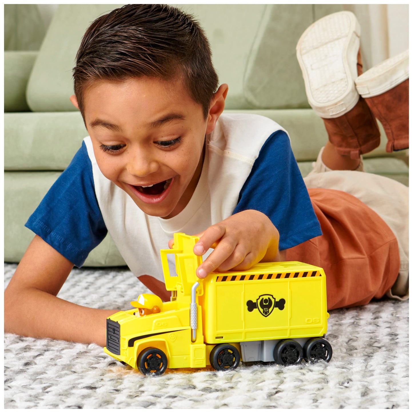PAW Patrol Rubble Transforming Big Rig Truck with Rescue Crane & Figure | Toys for Ages 3+