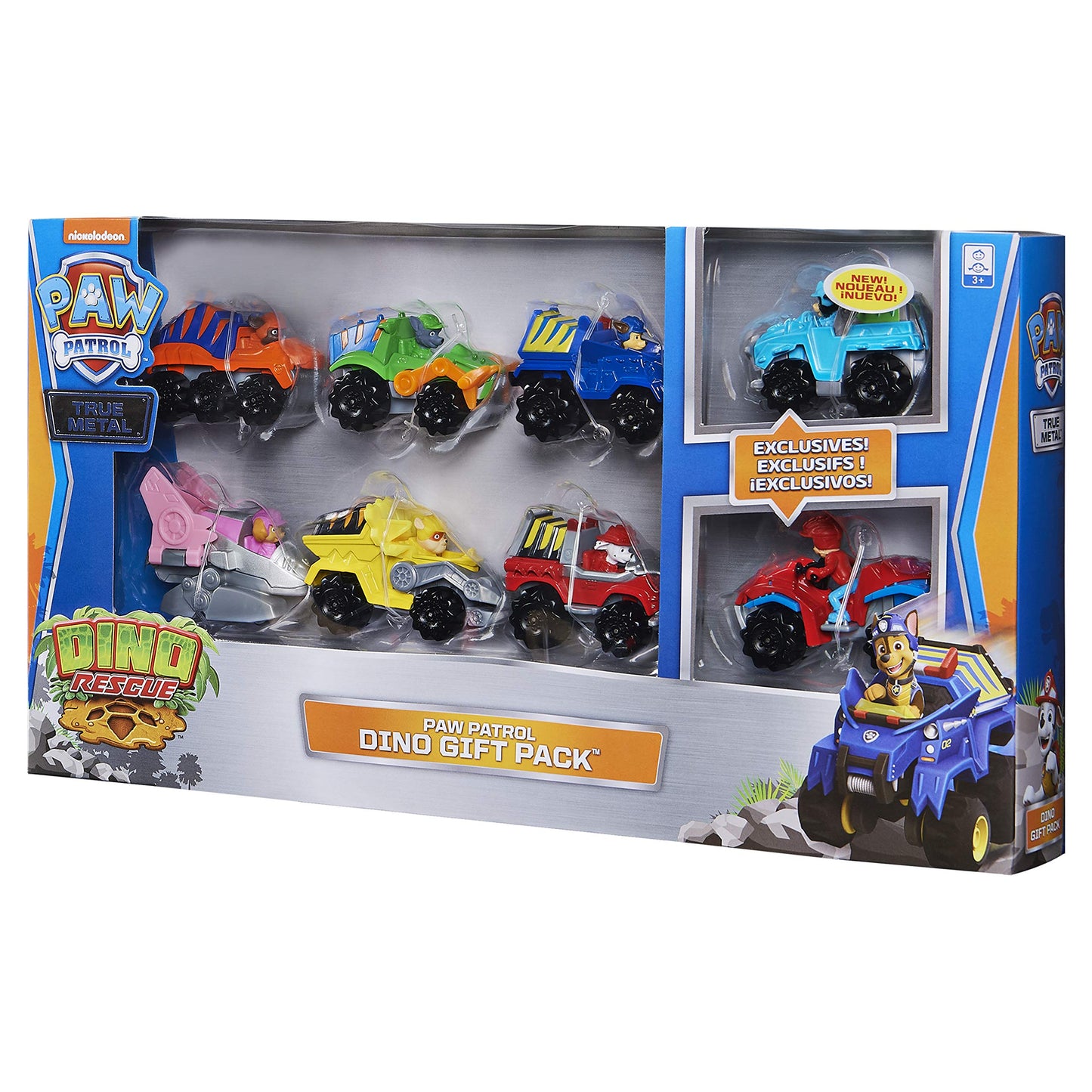 Paw Patrol True Metal Dino Rescue Gift Pack – 8 Die-Cast Vehicles, 1:55 Scale
