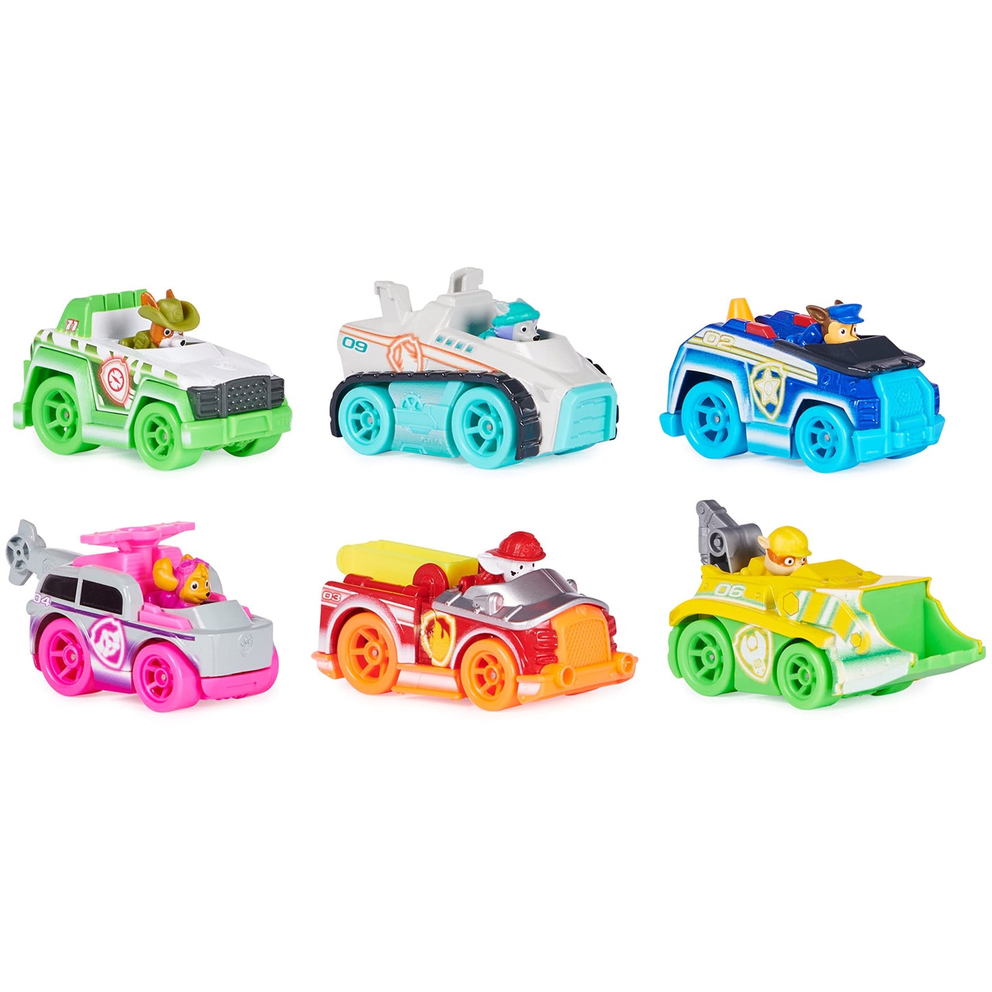Paw Patrol True Metal Neon Rescue Vehicle Gift Pack – 6 Die-Cast 1:55 Scale