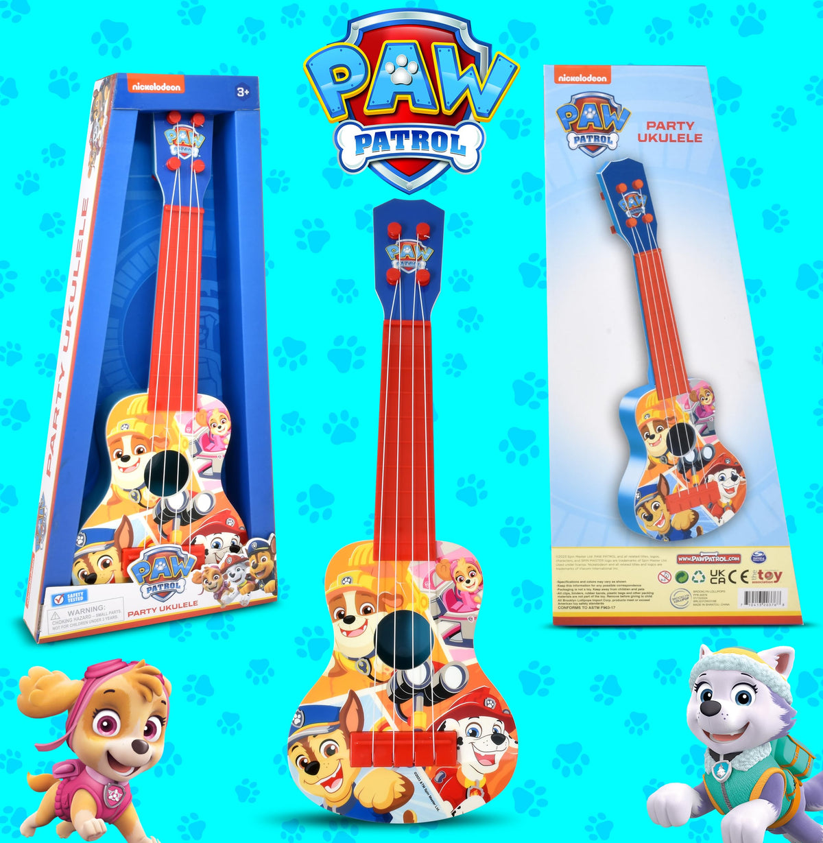 Paw Patrol 4-String Kids Ukulele – Toddler-Friendly Beginner Guitar