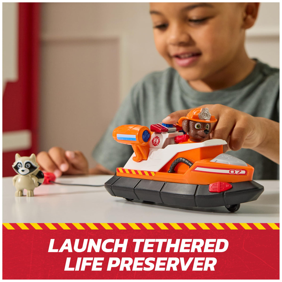 PAW Patrol Fire Rescue Zuma Rescue Fire Boat with Action Figure – Launching Lifesaver