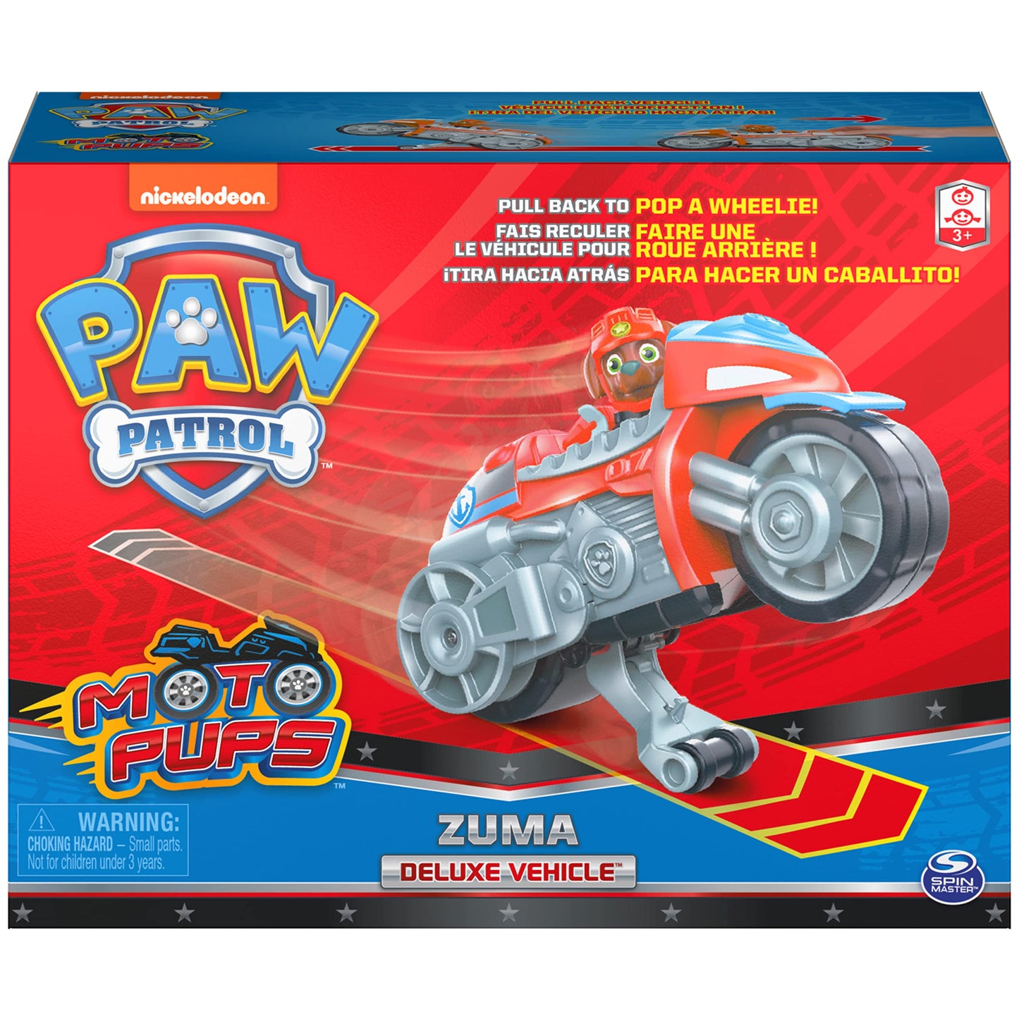 PAW Patrol Zuma Moto Pups Deluxe Vehicle with Wheelie Pull-Back | Zuma Figure Included