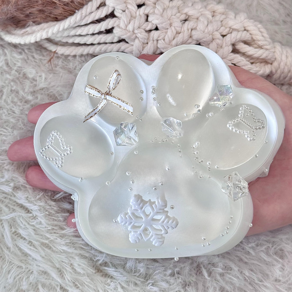 Pawfect Tail Big Taba Paw – 5in Transparent Milky Cat Paw Squishy for Stress Relief
