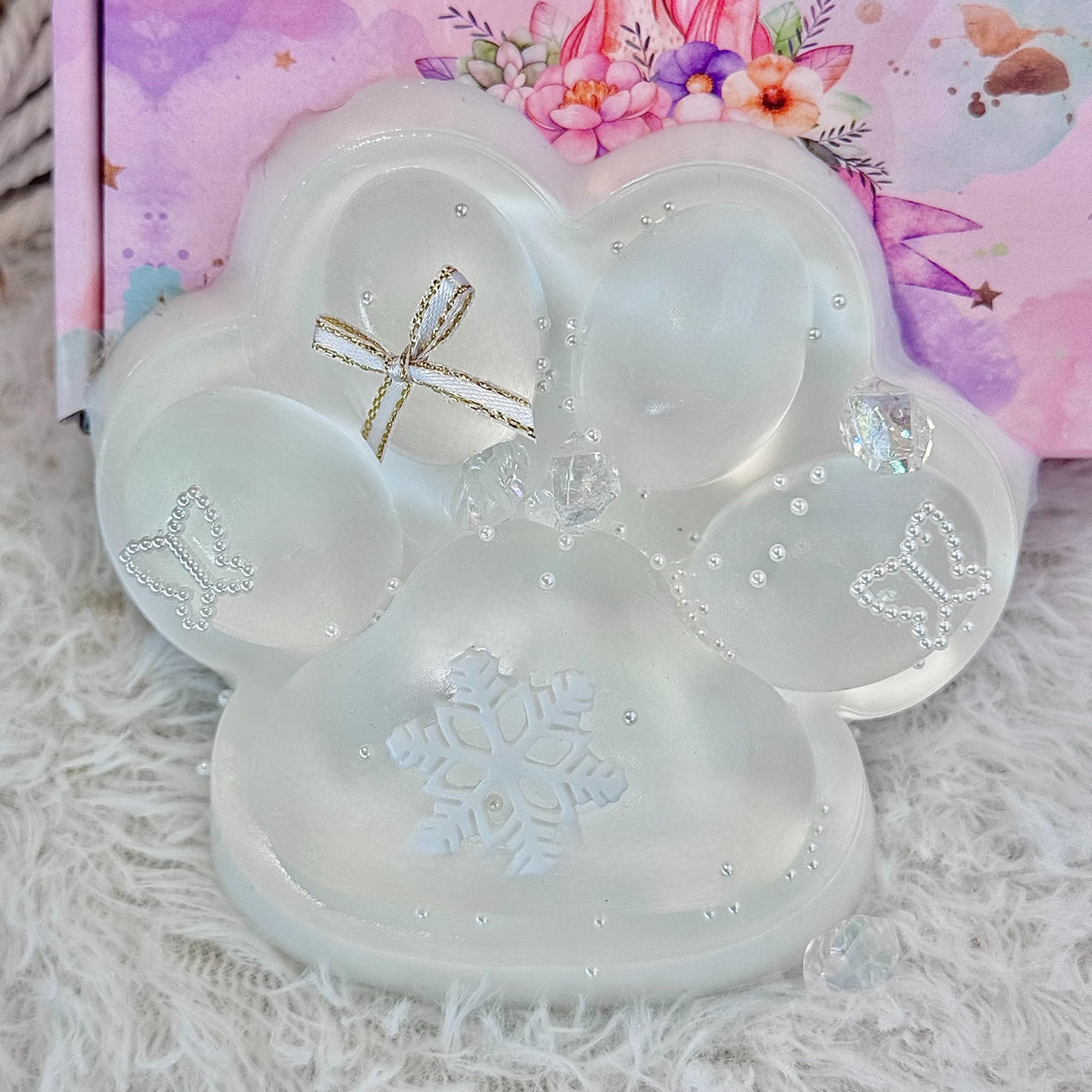 Pawfect Tail Big Taba Paw – 5in Transparent Milky Cat Paw Squishy for Stress Relief