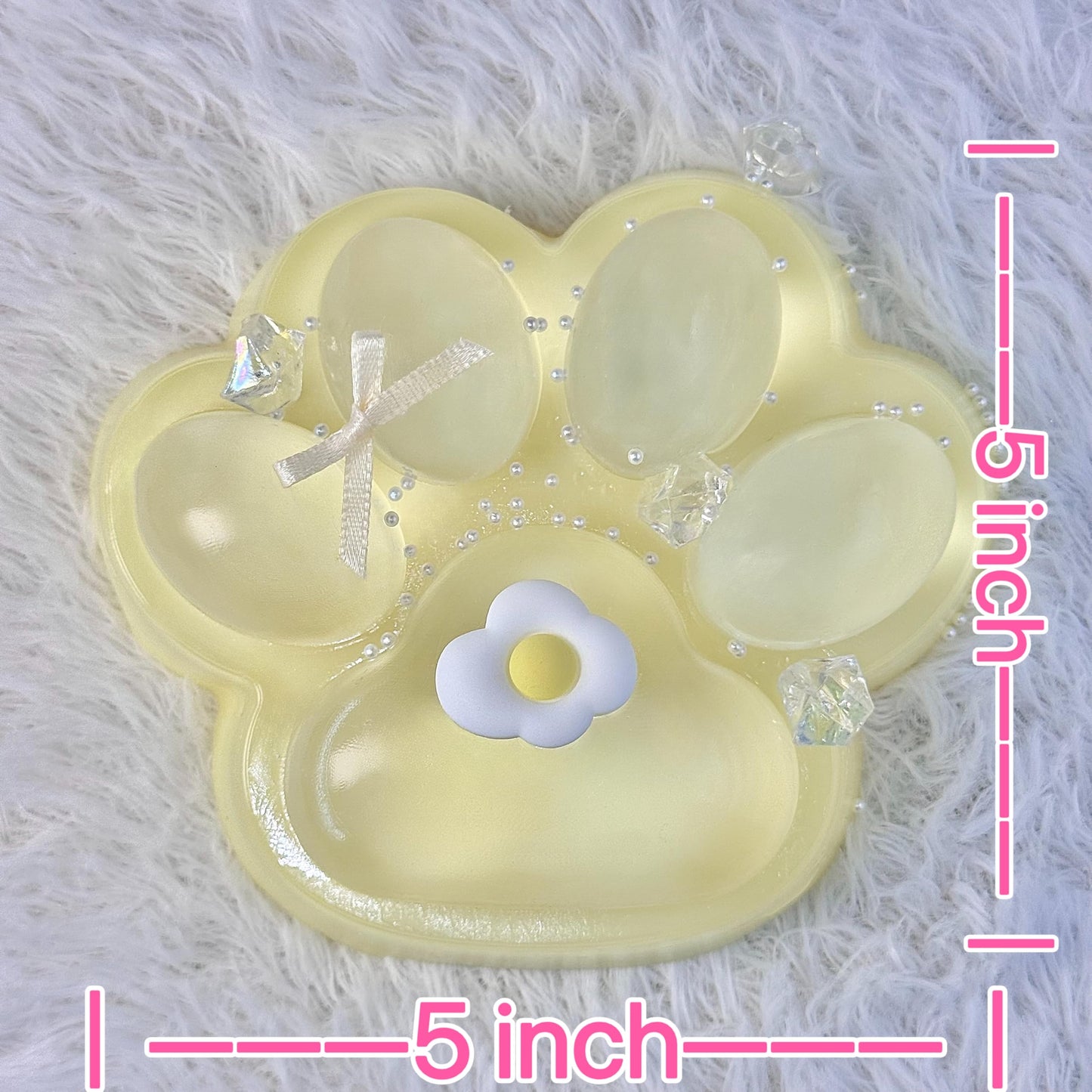 Pawfect Tail Big Taba Squishy Cat Paw – 5in Stress Relief Squeeze Toy (Yellow)