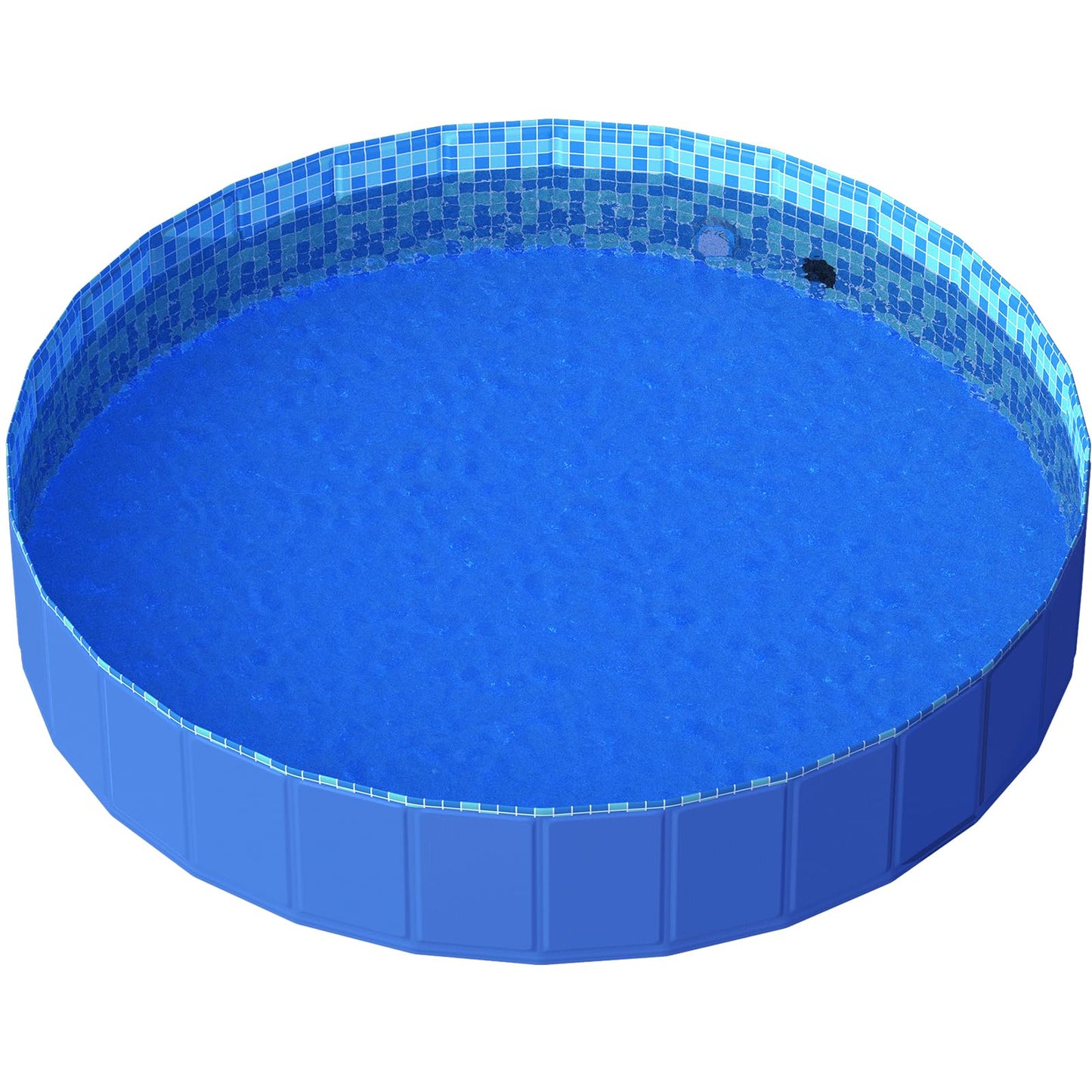 Pawtners Foldable Dog Pool with RGB LED Light – 79-Inch Collapsible Pool Blue