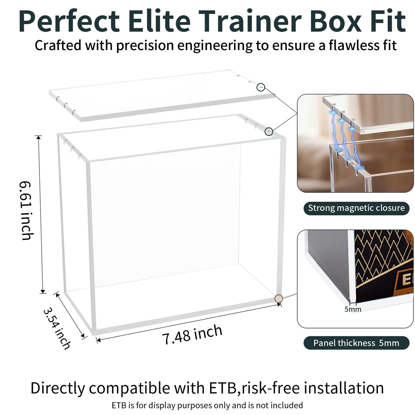 Paxato ETB Protector Case – Acrylic Elite Trainer Box Protector with Magnetic Closure | Clear Display Case