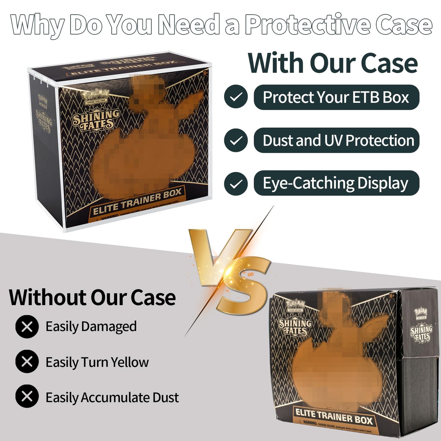 Paxato ETB Protector Case – Acrylic Elite Trainer Box Protector with Magnetic Closure | Clear Display Case