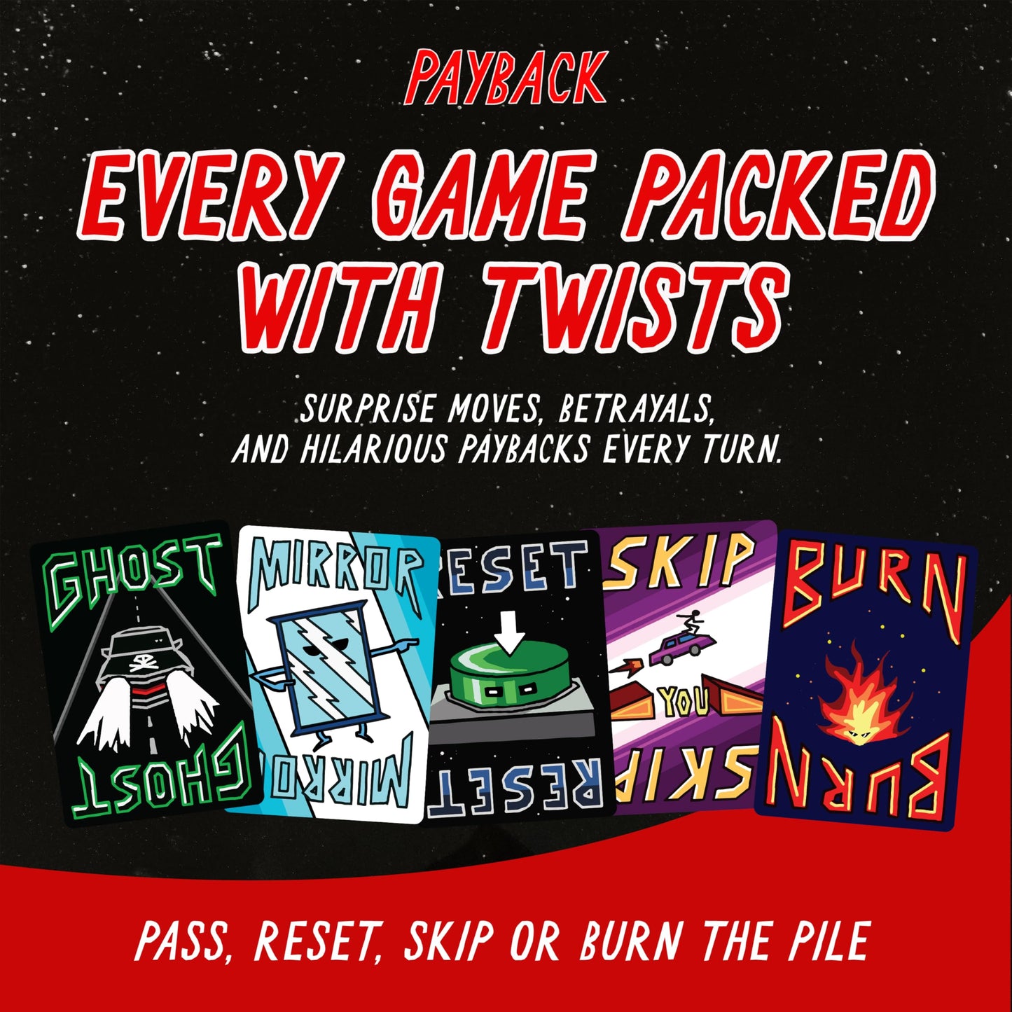 PAYBACK Original Edition – Fast-Paced Family Card Game with Betrayal, Strategy & Chaos for Teens & Adults