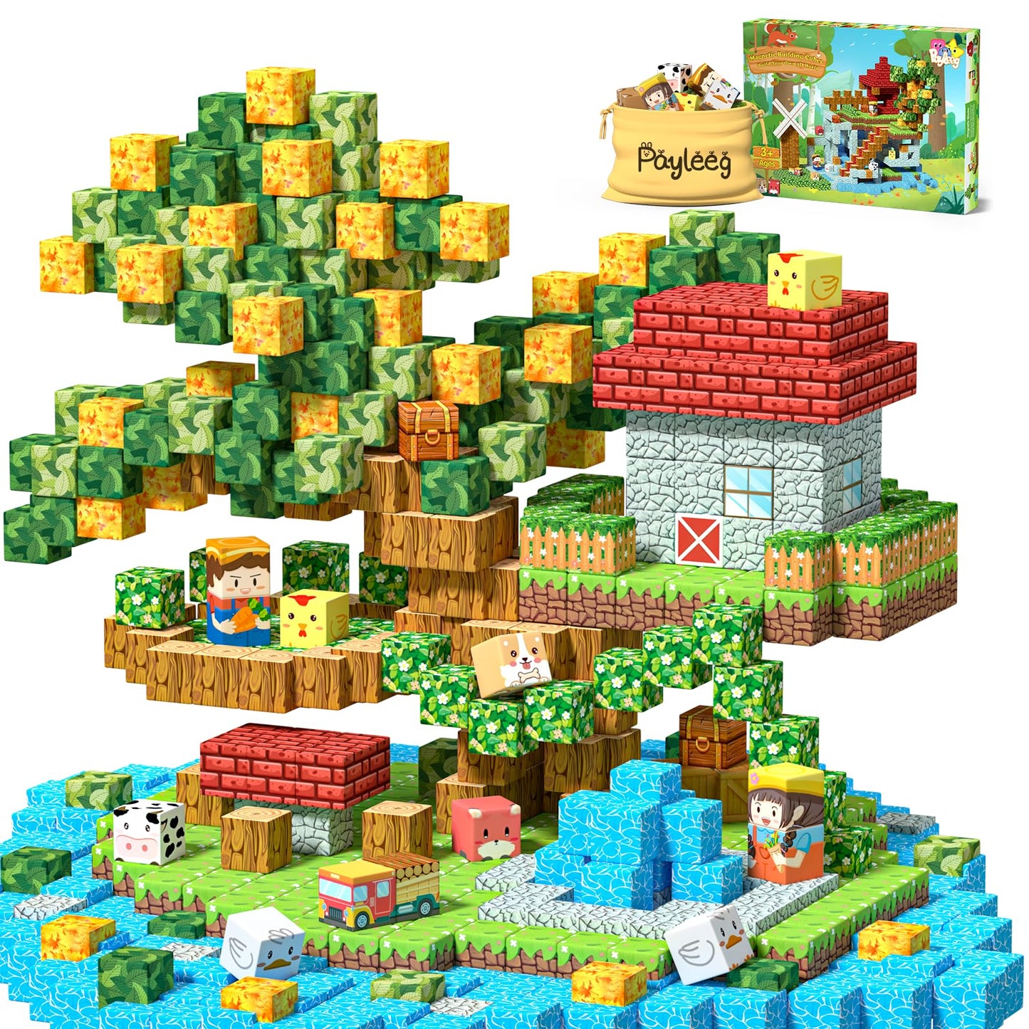 Payleeg Magnetic Blocks | Forest Animals World Set – STEM Montessori Toy for Ages 3-12