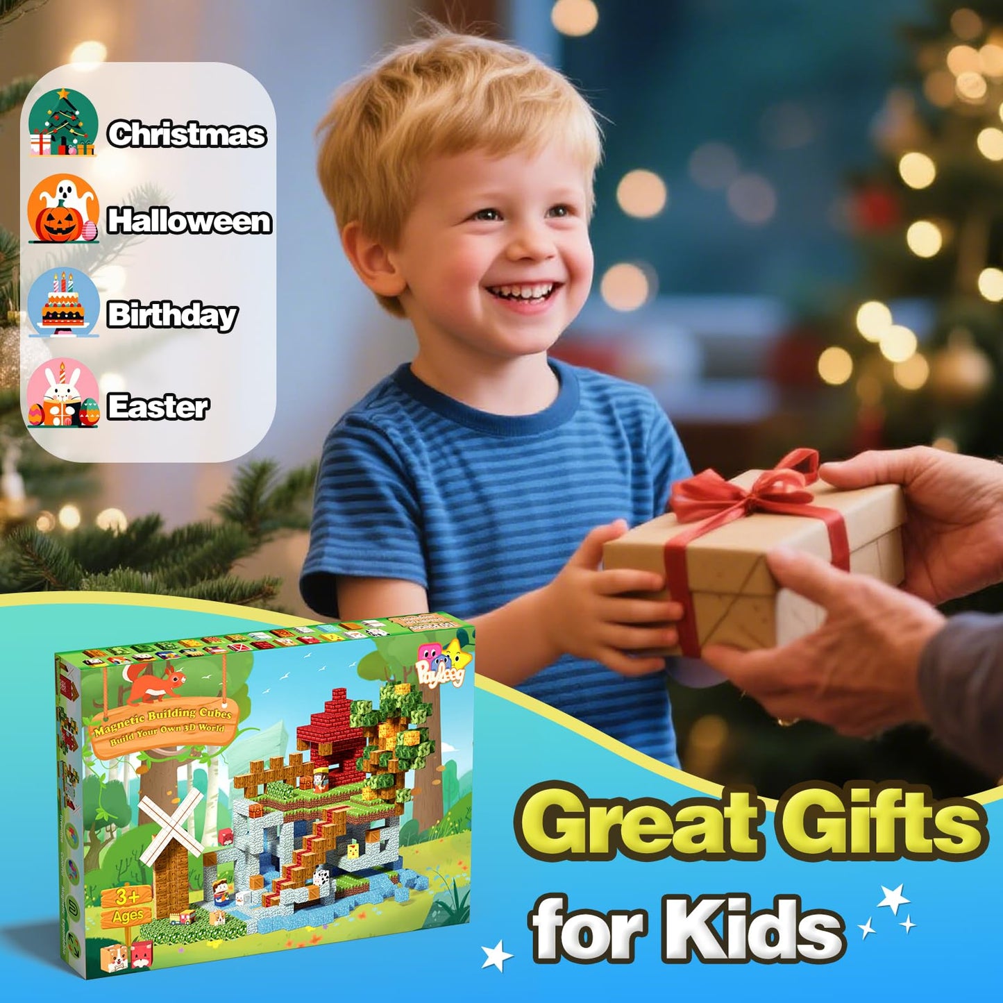 Payleeg Magnetic Blocks | Forest Animals World Set – STEM Montessori Toy for Ages 3-12