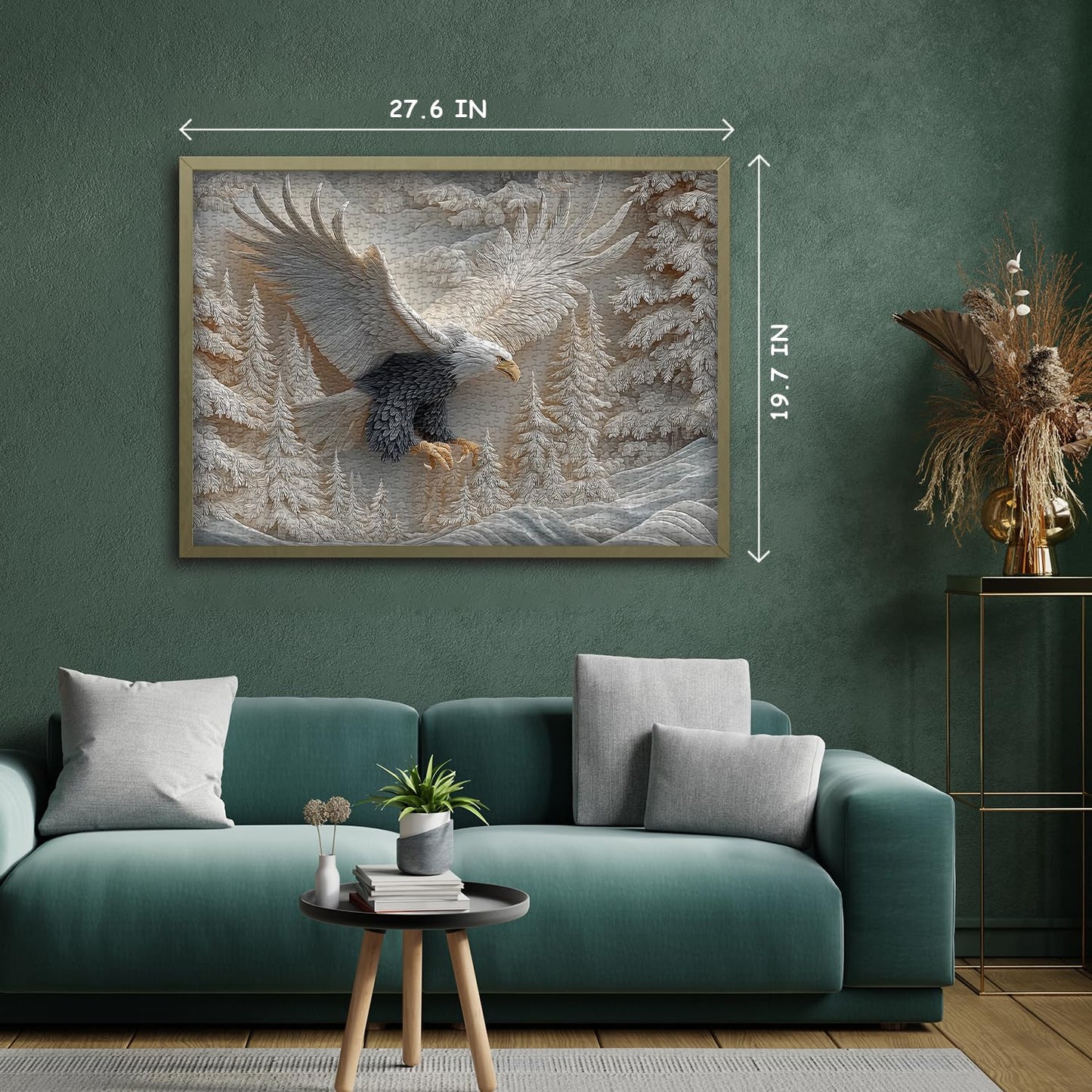 Pazzocenter The Carved Eagle Jigsaw Puzzle 1000 Pieces – Majestic Bald Eagle in a Winter Forest