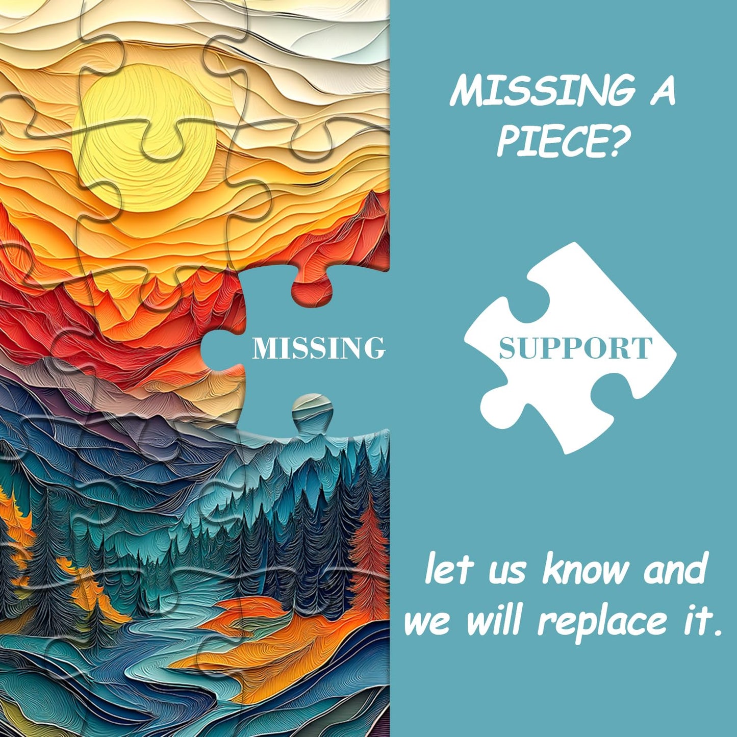 Pazzocenter Mountain Puzzles for Adults – 1000 Pieces, Colorful Forest River Sunset Landscape Jigsaw