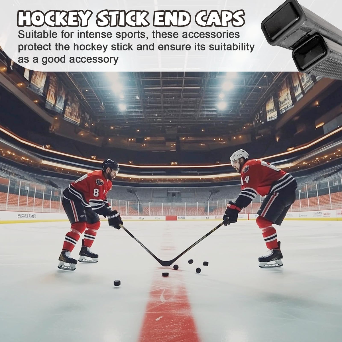 Pcmursal 10 Pieces Hockey Stick End Plugs – Large Butt End Caps for Durable Protection