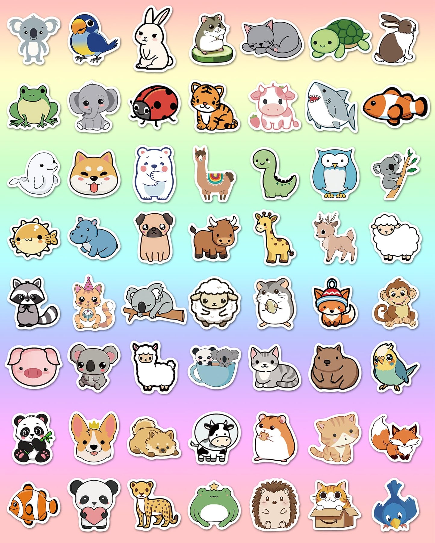 pcnearty 100 Pcs Animal Stickers for Kids – Waterproof Vinyl Pack for Water Bottles & Laptops