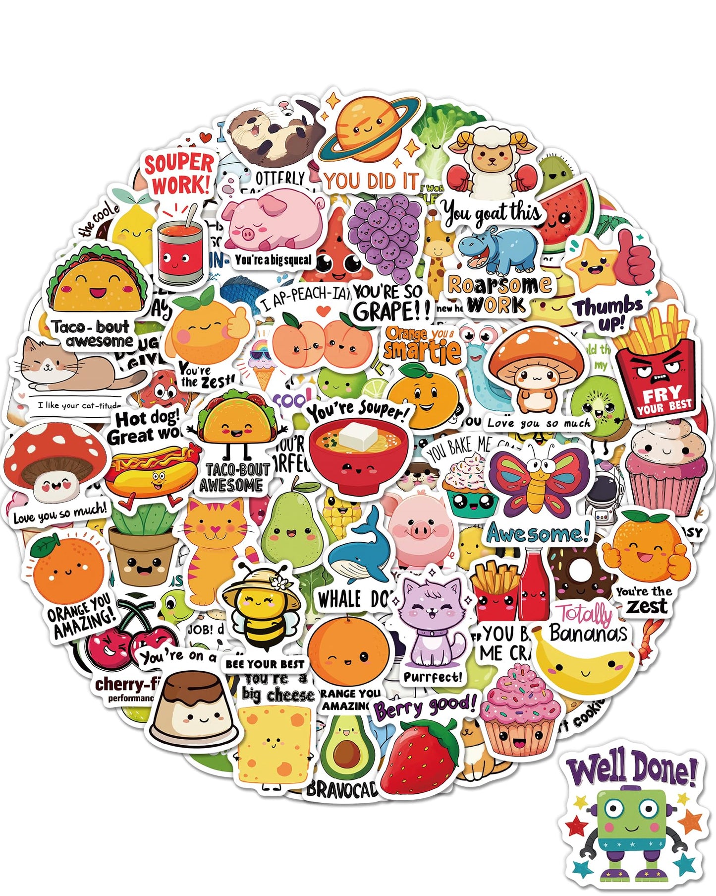 pcnearty 100 Pcs Cute Kids Stickers – Waterproof Vinyl Pack for Water Bottles & Laptops