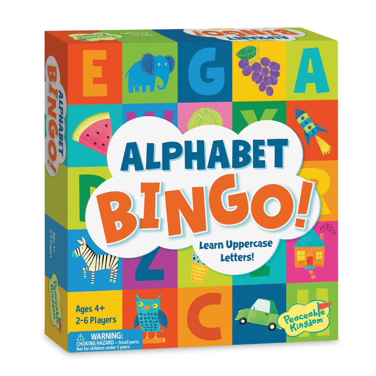 Peaceable Kingdom Alphabet Bingo! – Letter Learning Board Game for 2–6 Players, Ages 4+