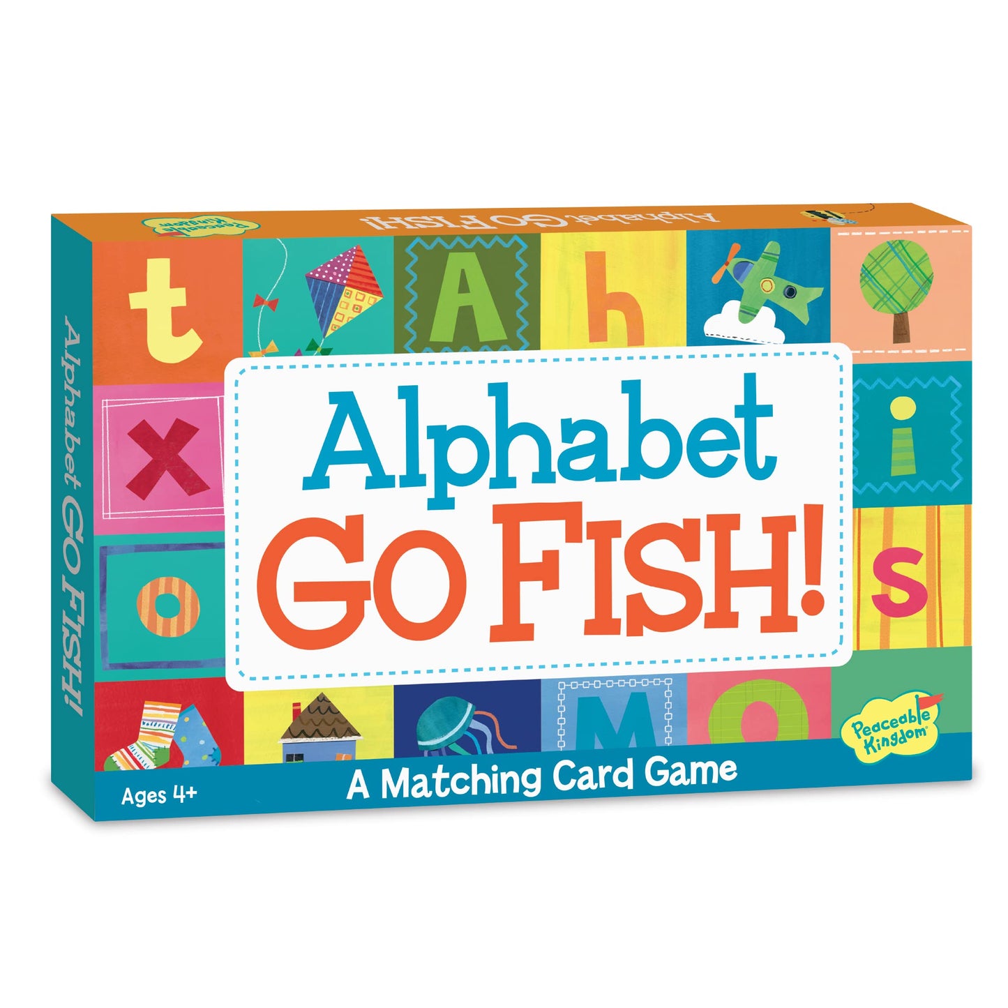 Peaceable Kingdom Alphabet Go Fish Card Game – 52 Oversized Letters for Kids 4+ | 2-6 Players