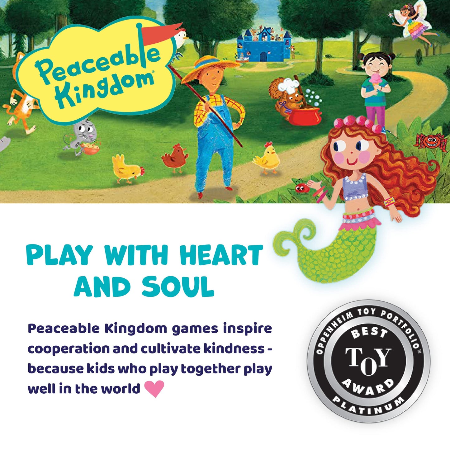 Peaceable Kingdom Mermaid Island — Cooperative Board Game for 2-6 Players, Ages 5+