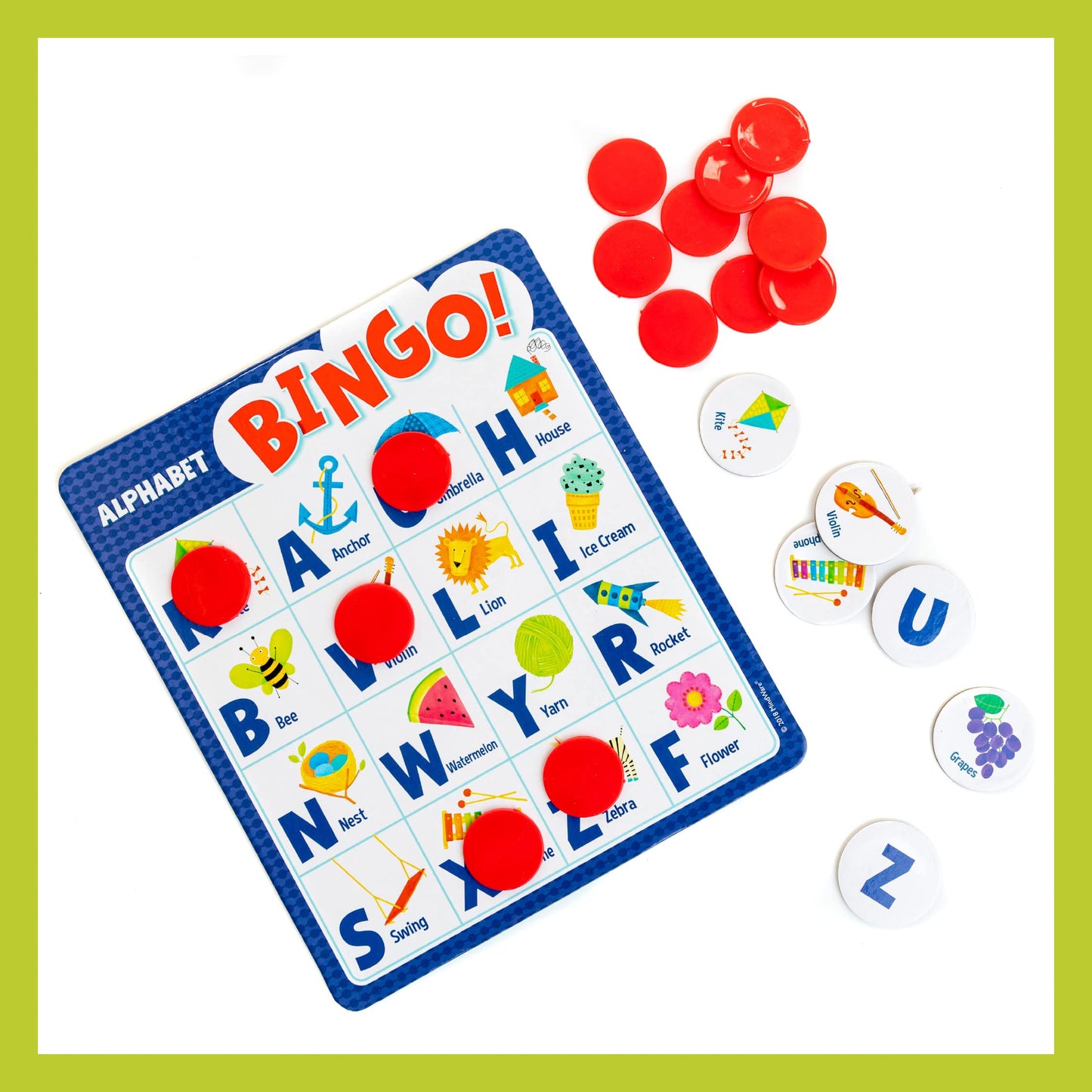 Peaceable Kingdom Alphabet Bingo! – Letter Learning Board Game for 2–6 Players, Ages 4+