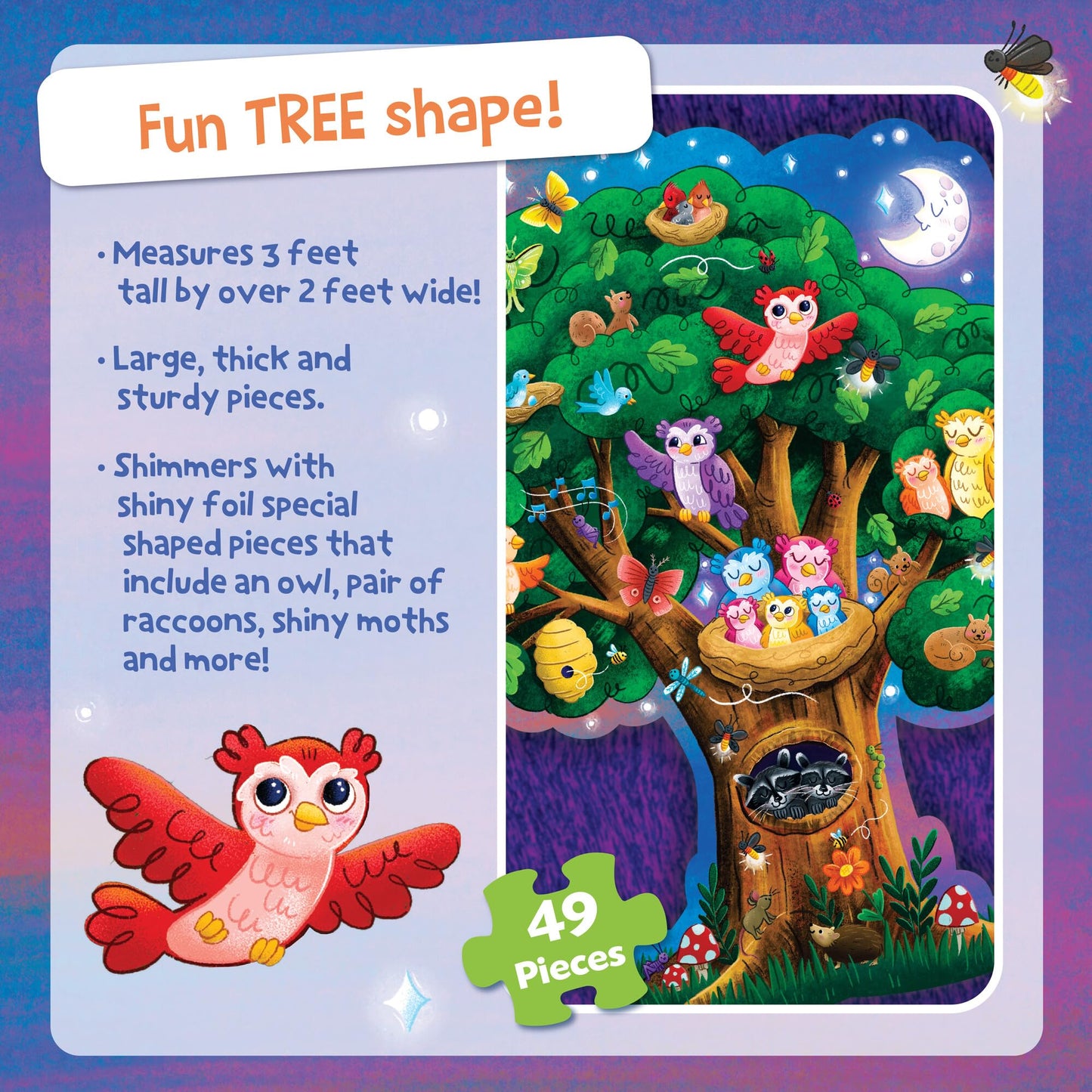 Peaceable Kingdom Hoot Owl Floor Puzzle – Giant Floor Puzzle for Kids Ages 5+ & Classrooms