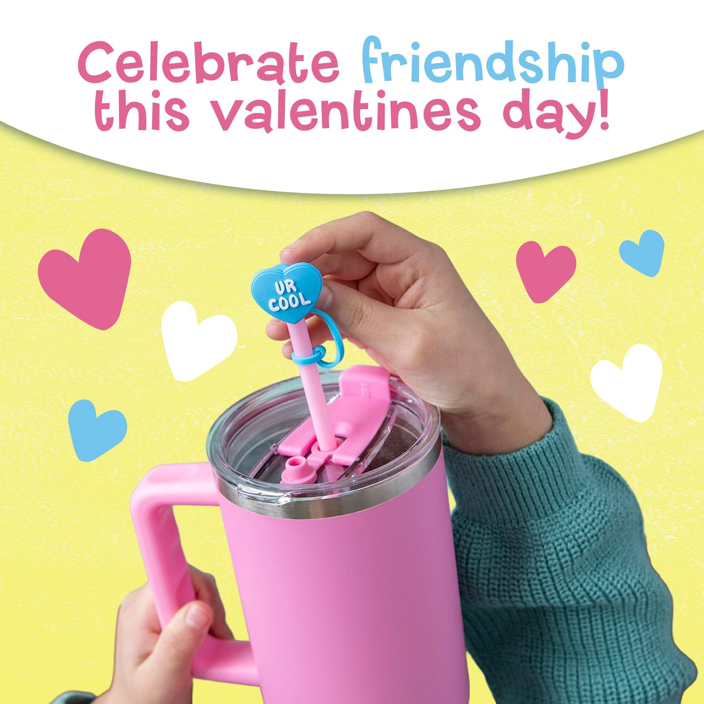 Peaceable Kingdom Valentine's Day Gift for Kids — 28 Cards with Waterproof 2.5-In Stickers and Envelopes