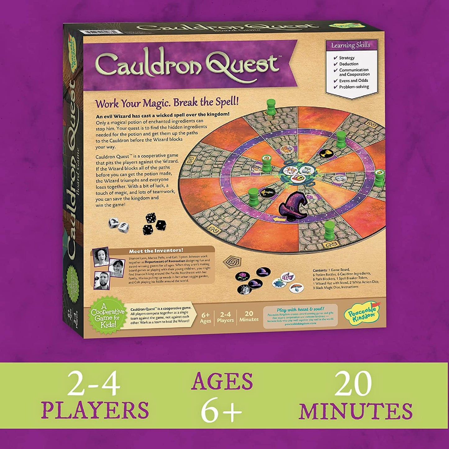 Peaceable Kingdom Cauldron Quest: Cooperative Potions & Spells Game for Kids