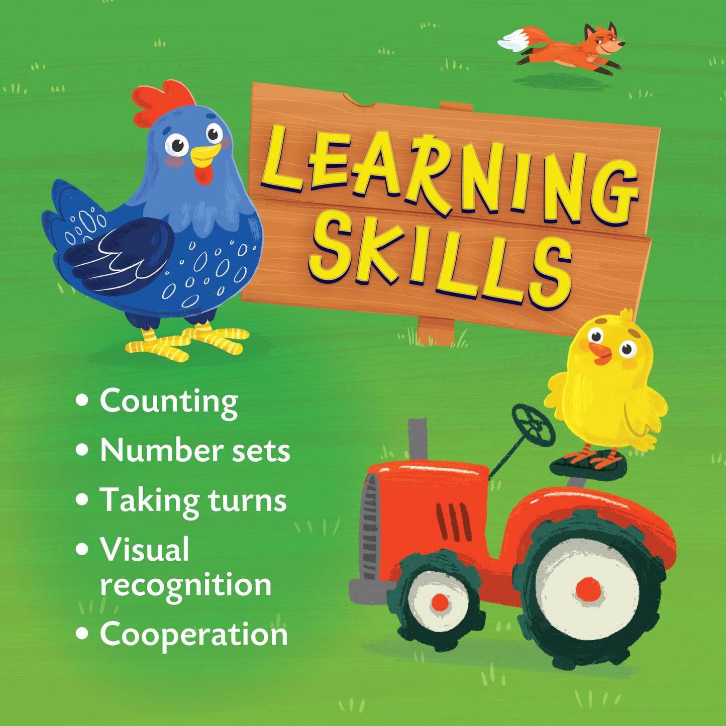 Peaceable Kingdom Count Your Chickens – Cooperative Counting Game for 2-4 Kids (Ages 3+) Premium Play Edition