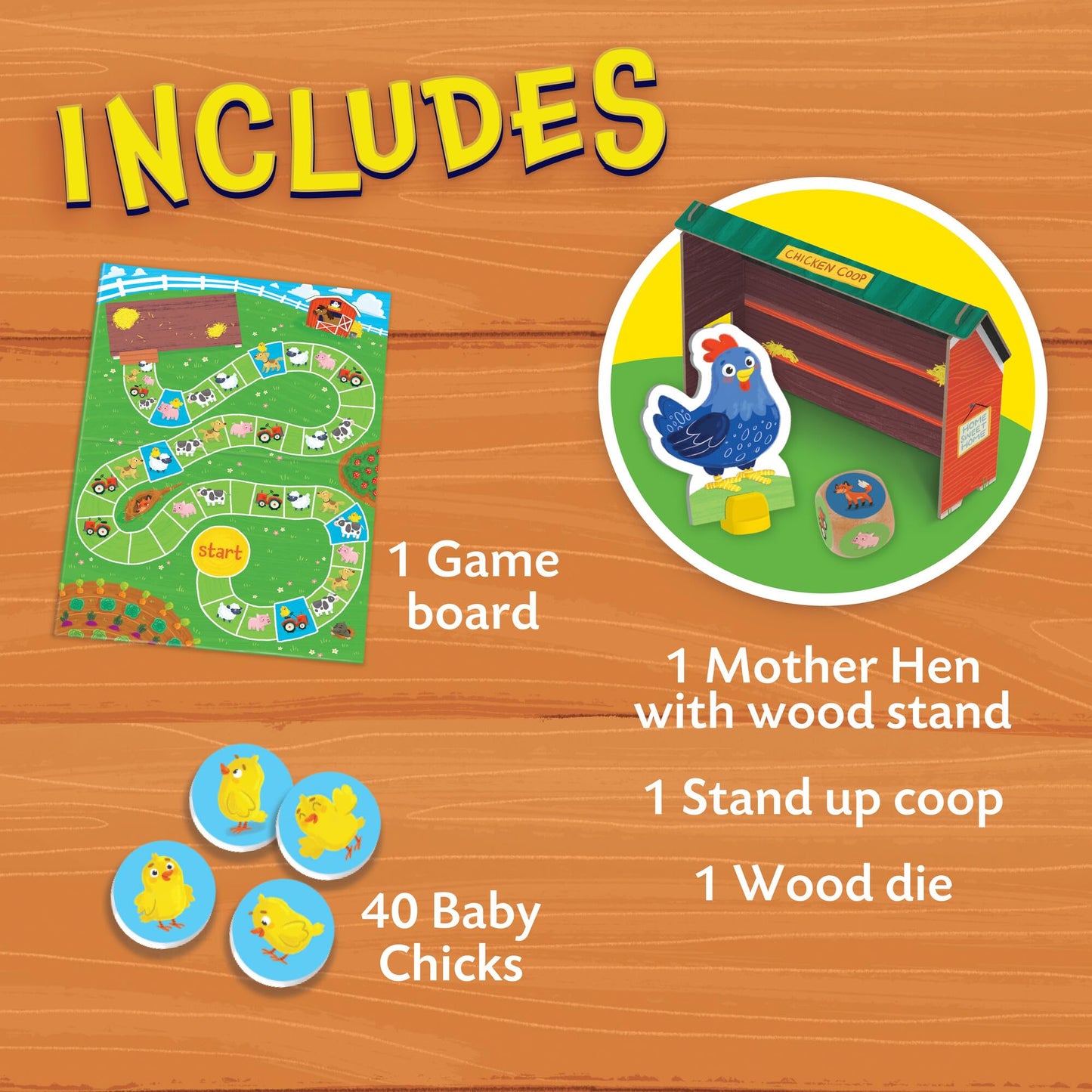 Peaceable Kingdom Count Your Chickens – Cooperative Counting Game for 2-4 Kids (Ages 3+) Premium Play Edition