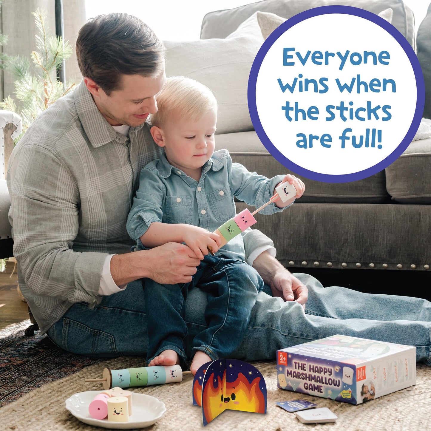 Peaceable Kingdom Happy Marshmallow Toddler Game – Fine Motor Skills & Color Matching for Ages 2+