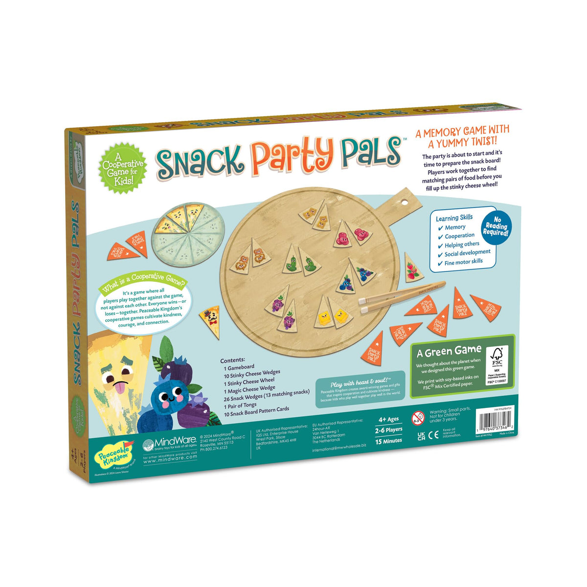 Peaceable Kingdom Snack Party Pals: Cooperative Memory Game for Ages 4+ | 2–6 Players