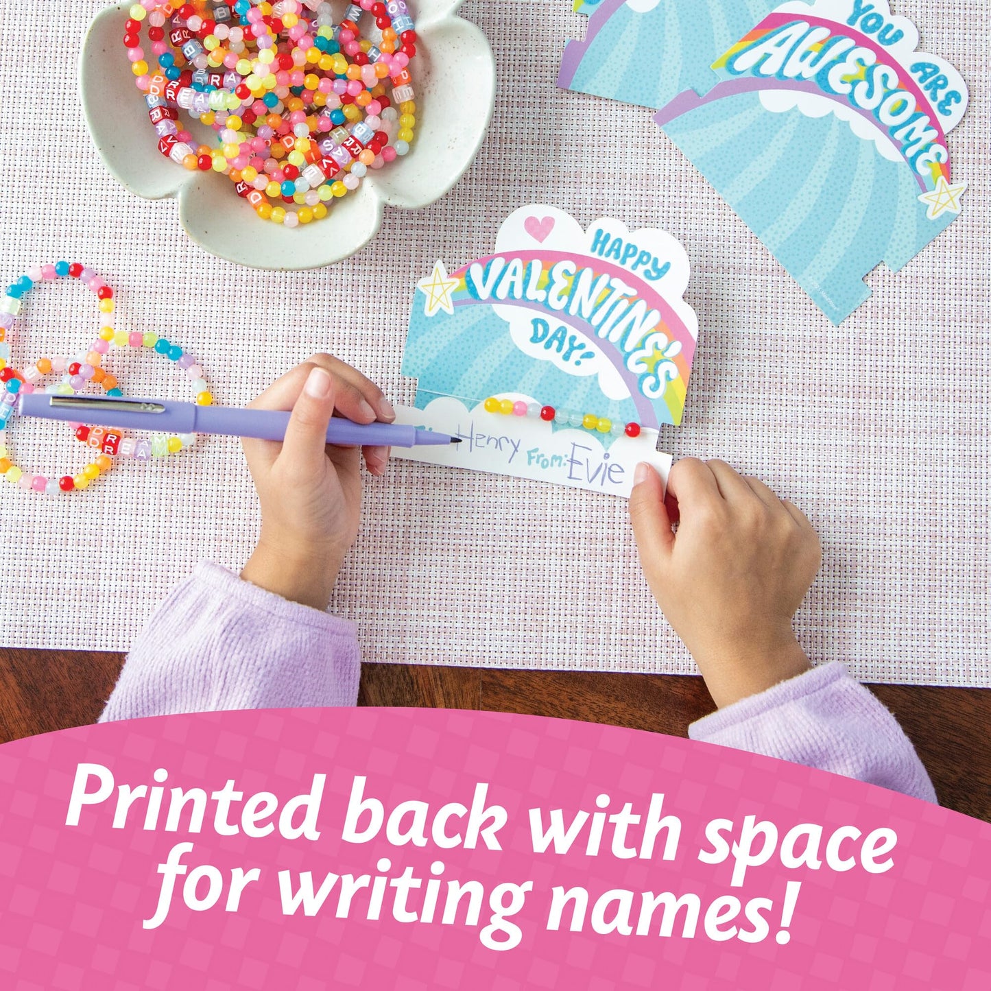 Peaceable Kingdom Valentines Box for Kids | Classroom Valentines Cards & Friendship Bracelets