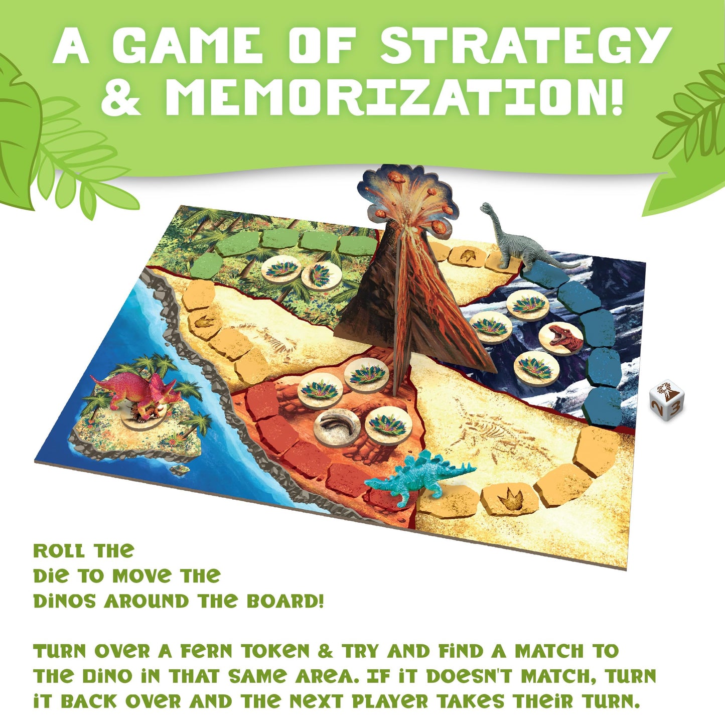 Peaceable Kingdom Dinosaur Escape: Cooperative Memory Game for 2–4 Players, Ages 4+