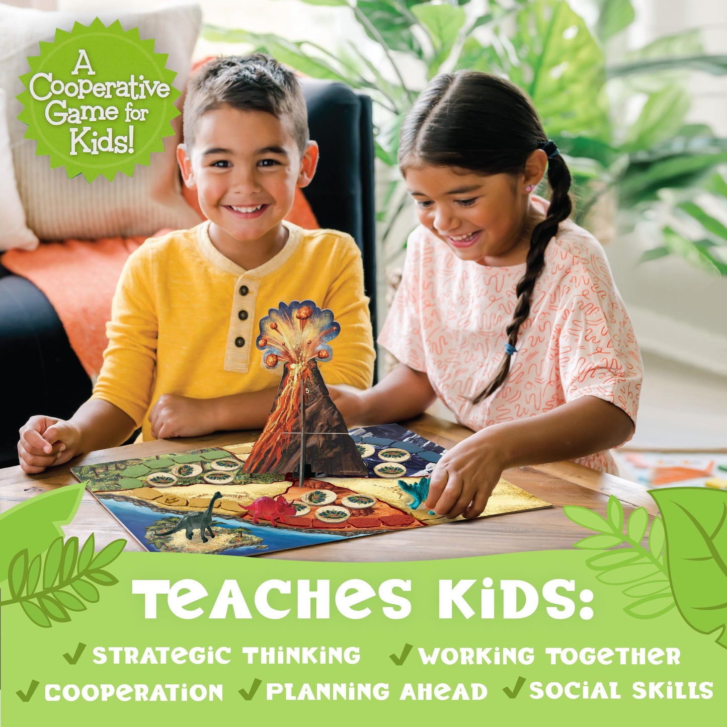 Peaceable Kingdom Dinosaur Escape: Cooperative Memory Game for 2–4 Players, Ages 4+
